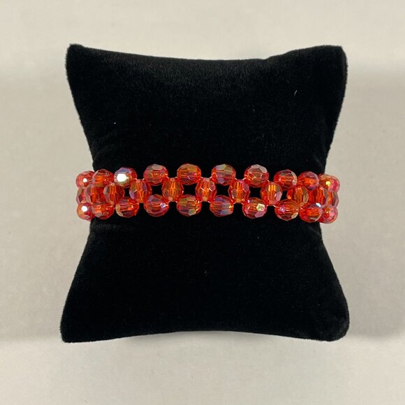 Set of Bracelets! 9 Colors! Acrylic Beads with Cross Weave Pattern! NWT! - Picture 2 of 10